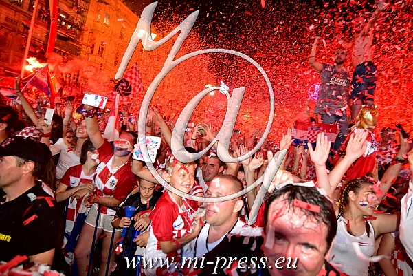 Victory parade for Croatian football team