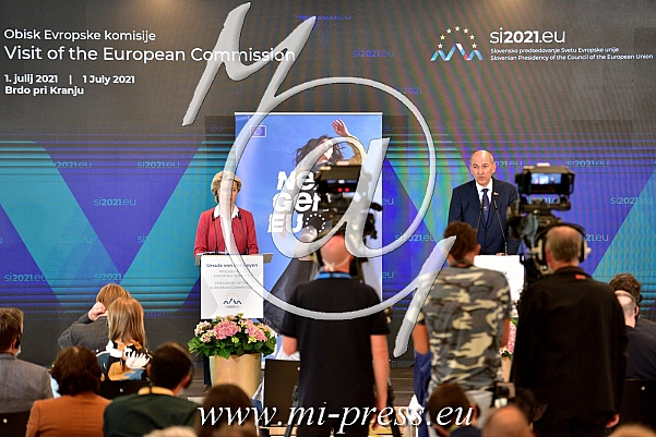 Ursula von der LEYEN -Predsednica Evropske komisije-, Janez JANSA -predsednik Vlade Slovenije-