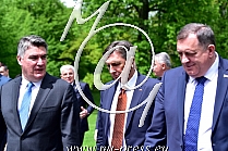Zoran MILANOVIC -predsednik Hrvaske-, Borut PAHOR -predsednik Slovenije-, Milorad DODIK -clan predsedstva BIH-