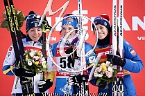 1. Krista PARMAKOSKI FIN, 2. Charlotte KALLA SWE, 3. Heidi WENG NOR