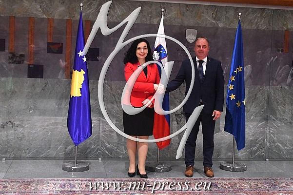 Vjosa OSMANI-SADRIU predsednica Kosova, Podpredsednik DrÅ¾avnega zbora Danijel Krivec
