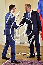 Marjan SAREC -predsednik Vlade Slovenije-, Sergej LAVROV -minister za zunanje zadeve Rusije-