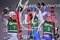 1. Petra VLHOVA SVK, 2. Viktoria REBENSBURG GER, 3. Tessa WORLEY FRA