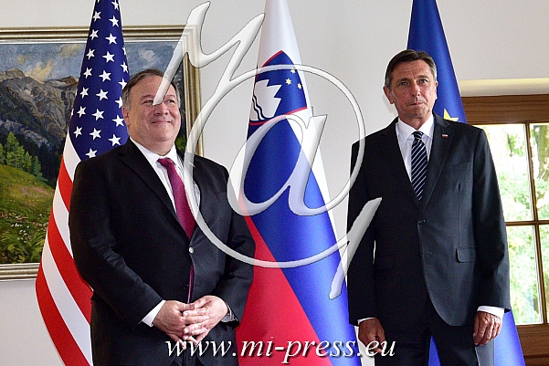 Borut PAHOR -predsednik Sllovenije-, Mike POMPEO -drzavni sekretar ZDA-