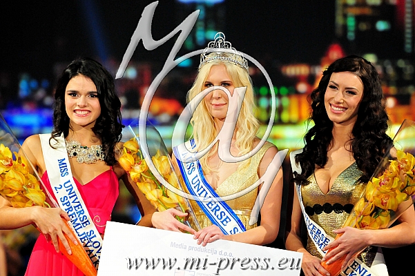 Urska BRACKO -Miss Universe Slovenia 2014- Dijana PURIC -prva spr.-, Gabriela LORANCIC -druga spr.-