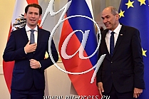 Sebastian KURZ -avstrijski kancelar-, Janez JANSA -predsednik vlade Slovenije-