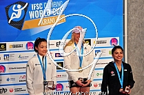 1. Janja GARNBRET SLO, 2. Chaehyun SEO KOR Koreja, 3. Natalia GROSSMAN USA