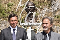Borut PAHOR predsednik Slovenije, Edin SCUK avtor spomenika Ivanu Cankarju