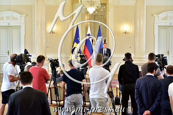 Vjosa OSMANI-SADRIU predsednica Kosova, Borut PAHOR predsednik Slovenije