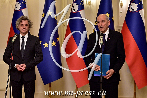 Robert GOLOB-predsednik vlade Slovenije-, Janez JANSA -bivsi predsednik vlade-