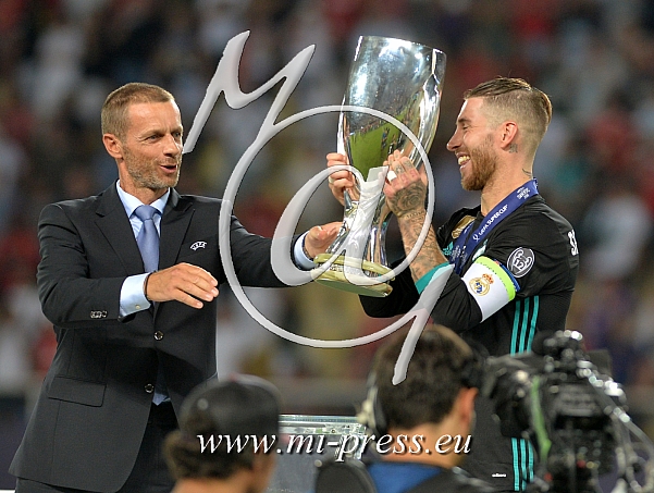 Aleksander CEFERIN -president UEFA, Sergio RAMOS -Real Madrid-